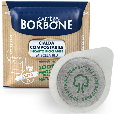 50 Cialde caffè Borbone miscela BLU Filtro carta E.S.E. 44 mm